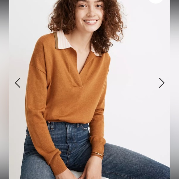 Madewell Sweaters - Madewell Colorblock Polo Sweater